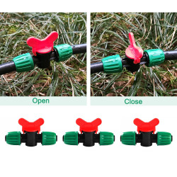VooGenzek 5 Pièces 16mm Vanne Commutation D'Irrigation, Irrigation Pipe Valve Switch, Robinets de Verrouillage pour Système D'ir