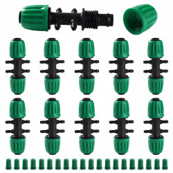 VooGenzek 10 Pièces Connecteur de Tuyau en T Barbelé, 6-Voies Raccord de Tuyau D'Irrigation pour Tube 13/16 mm à 4/7 mm, Connect