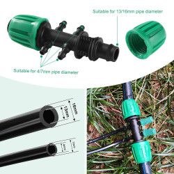 VooGenzek 10 Pièces Connecteur de Tuyau en T Barbelé, 6-Voies Raccord de Tuyau D'Irrigation pour Tube 13/16 mm à 4/7 mm, Connect