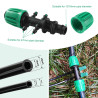 VooGenzek 10 Pièces Connecteur de Tuyau en T Barbelé, 6-Voies Raccord de Tuyau D'Irrigation pour Tube 13/16 mm à 4/7 mm, Connect