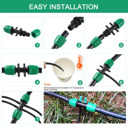 VooGenzek 10 Pièces Connecteur de Tuyau en T Barbelé, 6-Voies Raccord de Tuyau D'Irrigation pour Tube 13/16 mm à 4/7 mm, Connect