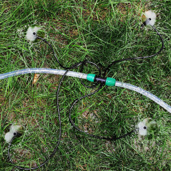 VooGenzek 10 Pièces Connecteur de Tuyau en T Barbelé, 6-Voies Raccord de Tuyau D'Irrigation pour Tube 13/16 mm à 4/7 mm, Connect