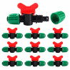 VooGenzek 9 Pièces 16mm Vanne Commutation D'Irrigation, Irrigation Pipe Valve Switch, Robinets de Verrouillage pour Système D'ir