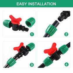 VooGenzek 9 Pièces 16mm Vanne Commutation D'Irrigation, Irrigation Pipe Valve Switch, Robinets de Verrouillage pour Système D'ir