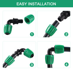 VooGenzek 10 Pièces16mm Raccords D'irrigation Goutte à Goutte, Adaptateur Coude D'Irrigation Goutte, Raccords D'irrigation Coudé