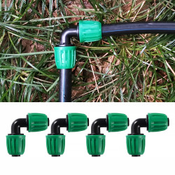 VooGenzek 10 Pièces16mm Raccords D'irrigation Goutte à Goutte, Adaptateur Coude D'Irrigation Goutte, Raccords D'irrigation Coudé