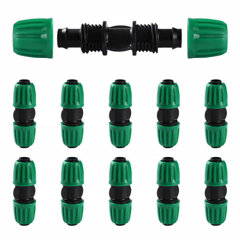 VooGenzek 10 Pièces16mm Raccords D'irrigation Goutte à Goutte, Adaptateur Droits D'Irrigation Goutte, Raccords D'irrigation Droi