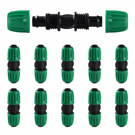 VooGenzek 10 Pièces16mm Raccords D'irrigation Goutte à Goutte, Adaptateur Droits D'Irrigation Goutte, Raccords D'irrigation Droi