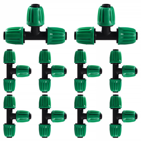 VooGenzek 10 Pièces16mm Raccords D'irrigation Goutte à Goutte, Connecteur de Tuyau en T Barbelé, Connecteur de Tuyau D'irrigatio