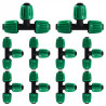 VooGenzek 10 Pièces16mm Raccords D'irrigation Goutte à Goutte, Connecteur de Tuyau en T Barbelé, Connecteur de Tuyau D'irrigatio