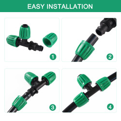 VooGenzek 10 Pièces16mm Raccords D'irrigation Goutte à Goutte, Connecteur de Tuyau en T Barbelé, Connecteur de Tuyau D'irrigatio