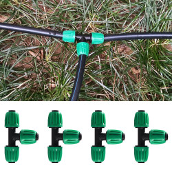 VooGenzek 10 Pièces16mm Raccords D'irrigation Goutte à Goutte, Connecteur de Tuyau en T Barbelé, Connecteur de Tuyau D'irrigatio