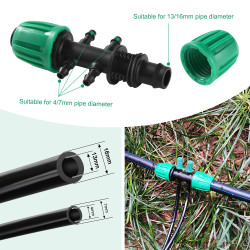 VooGenzek 22 Pièces Raccords D'Irrigation pour Tube 13/16mm à 4/7mm, Connecteur de Tuyau D'Eau D'Irrigation, Connecteur de Tuyau