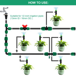 VooGenzek 22 Pièces Raccords D'Irrigation pour Tube 13/16mm à 4/7mm, Connecteur de Tuyau D'Eau D'Irrigation, Connecteur de Tuyau