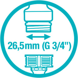 Gardena Nez de robinet 26,5 mm (G 3/4 pouces): OGS adaptateur pour raccordement d’un tuyau d’arrosage, technologie anti-éclabous