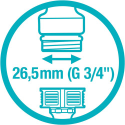 Gardena Nez de robinet 26,5 mm (G 3/4 pouces): OGS adaptateur pour raccordement d’un tuyau d’arrosage, technologie anti-éclabous