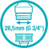 Gardena Nez de robinet 26,5 mm (G 3/4 pouces): OGS adaptateur pour raccordement d’un tuyau d’arrosage, technologie anti-éclabous