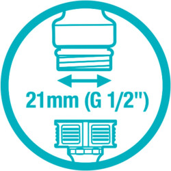 Gardena Nez de robinet 21 mm (G 1/2 pouces): OGS adaptateur pour raccordement d’un tuyau d’arrosage, technologie anti-éclaboussu