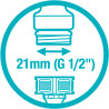 Gardena Nez de robinet 21 mm (G 1/2 pouces): OGS adaptateur pour raccordement d’un tuyau d’arrosage, technologie anti-éclaboussu