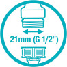 Gardena Nez de robinet 21 mm (G 1/2 pouces): OGS adaptateur pour raccordement d’un tuyau d’arrosage, technologie anti-éclaboussu