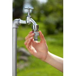 Gardena Nez de robinet 33,3 mm (G 1 pouce): Original Gardena System, Adaptateur pour raccordement d’un tuyau d’arrosage, technol