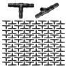100 Pièces 4/7 mm Plastique Tee Raccord de Tuyau, VooGenzek T Connecteur Barbelé pour Tuyau d'arrosage de Jardin, Tee-Joint pour