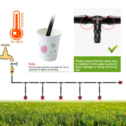 100 Pièces 4/7 mm Plastique Tee Raccord de Tuyau, VooGenzek T Connecteur Barbelé pour Tuyau d'arrosage de Jardin, Tee-Joint pour