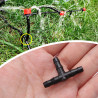 100 Pièces 4/7 mm Plastique Tee Raccord de Tuyau, VooGenzek T Connecteur Barbelé pour Tuyau d'arrosage de Jardin, Tee-Joint pour