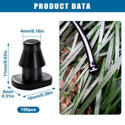 VooGenzek 100 Pièces 4/7 mm Raccords D'irrigation, Bouchons D'extrémité D'irrigation Goutte 1/4 Pouce, Adaptateur Bouchons D'Irr