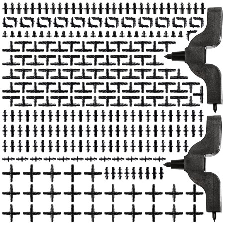 VooGenzek 282 Pièces 4/7mm Connecteurs de Tuyaux, Raccord D'irrigation, Connecteurs Barbelés de Tuyaux pour Système D'Irrigation