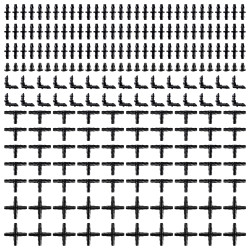VooGenzek 220 Pièces 4/7mm Connecteurs de Tuyaux, Raccord D'irrigation, Connecteurs Barbelés de Tuyaux pour Système D'Irrigation