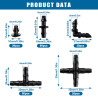 VooGenzek 220 Pièces 4/7mm Connecteurs de Tuyaux, Raccord D'irrigation, Connecteurs Barbelés de Tuyaux pour Système D'Irrigation