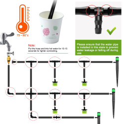 VooGenzek 220 Pièces 4/7mm Connecteurs de Tuyaux, Raccord D'irrigation, Connecteurs Barbelés de Tuyaux pour Système D'Irrigation