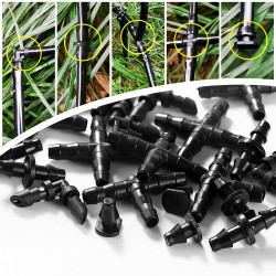 VooGenzek 220 Pièces 4/7mm Connecteurs de Tuyaux, Raccord D'irrigation, Connecteurs Barbelés de Tuyaux pour Système D'Irrigation