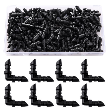 VooGenzek 100 Pièces 90 Angle Connecteur Tuyau, 4/7mm Connecteurs de Tuyaux, Raccord D'irrigation, Connecteurs Barbelés de Tuyau
