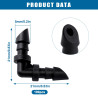 VooGenzek 100 Pièces 90 Angle Connecteur Tuyau, 4/7mm Connecteurs de Tuyaux, Raccord D'irrigation, Connecteurs Barbelés de Tuyau