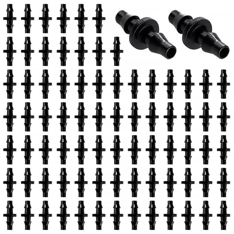 VooGenzek 80 Pièces 4/7 mm Connecteurs de Tuyaux, Connecteurs Barbelés de Tuyaux D'Irrigation, Irrigation de Pelouse Raccord Con