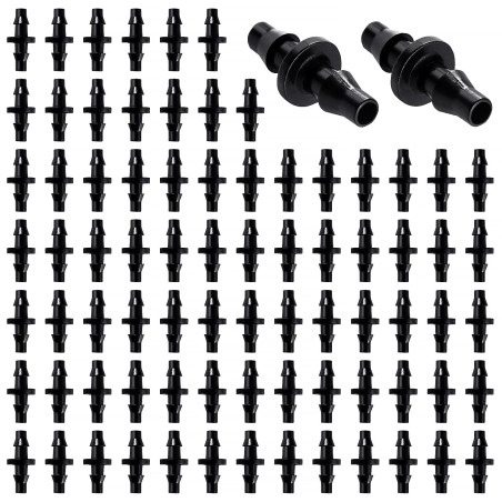 VooGenzek 80 Pièces 4/7 mm Connecteurs de Tuyaux, Connecteurs Barbelés de Tuyaux D'Irrigation, Irrigation de Pelouse Raccord Con