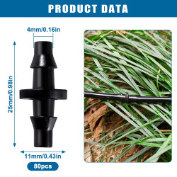 VooGenzek 80 Pièces 4/7 mm Connecteurs de Tuyaux, Connecteurs Barbelés de Tuyaux D'Irrigation, Irrigation de Pelouse Raccord Con