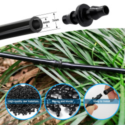 VooGenzek 80 Pièces 4/7 mm Connecteurs de Tuyaux, Connecteurs Barbelés de Tuyaux D'Irrigation, Irrigation de Pelouse Raccord Con