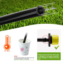 VooGenzek 120 Pièces 4/7mm Kit D'irrigation de Goutte Automatique, 40 Goutteur Irrigation Réglable + 40 Tee-Joint de Tuyau + 40 