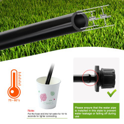 VooGenzek 120 Pièces 4/7mm Kit D'irrigation de Goutte Automatique, 40 Goutteur Irrigation Réglable + 40 Tee-Joint de Tuyau + 40 