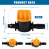VooGenzek 25 Pièces 4/7 Vanne D'irrigation, Mini Valves de Contrôle pour Tuyau d'arrosage 4/7mm, Mini Tuyau Vanne d'eau Travers,