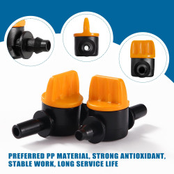 VooGenzek 25 Pièces 4/7 Vanne D'irrigation, Mini Valves de Contrôle pour Tuyau d'arrosage 4/7mm, Mini Tuyau Vanne d'eau Travers,