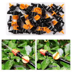 VooGenzek 25 Pièces 4/7 Vanne D'irrigation, Mini Valves de Contrôle pour Tuyau d'arrosage 4/7mm, Mini Tuyau Vanne d'eau Travers,