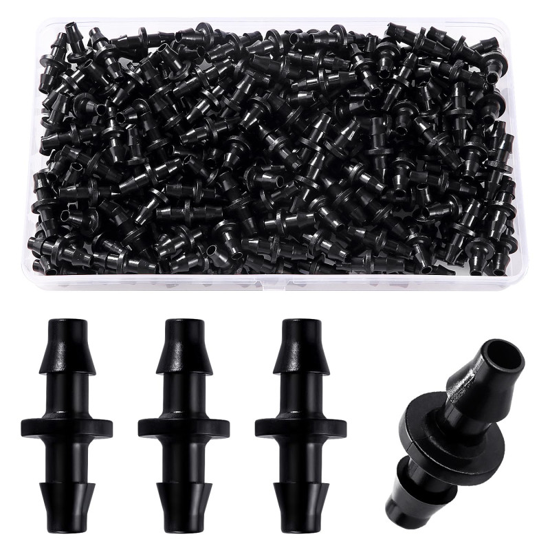 VooGenzek 200 Pièces 4/7mm Connecteurs de Tuyaux, Raccord D'irrigation, Connecteurs Barbelés de Tuyaux pour Système D'Irrigation