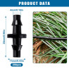 VooGenzek 200 Pièces 4/7mm Connecteurs de Tuyaux, Raccord D'irrigation, Connecteurs Barbelés de Tuyaux pour Système D'Irrigation