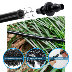 VooGenzek 200 Pièces 4/7mm Connecteurs de Tuyaux, Raccord D'irrigation, Connecteurs Barbelés de Tuyaux pour Système D'Irrigation