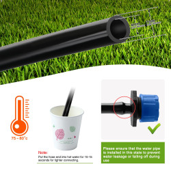 VooGenzek 120 Pièces 4/7mm Kit D'irrigation de Goutte Automatique, 40 Goutteur Irrigation Réglable + 40 Tee-Joint de Tuyau + 40 