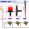 120 Pièces Kit d'irrigation de Goutte Automatique, VooGenzek 40 Goutteur Irrigation Réglable + 40 Tee-Joint de Tuyau + Piquet de